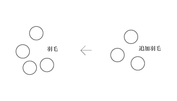 羽毛の追加充填